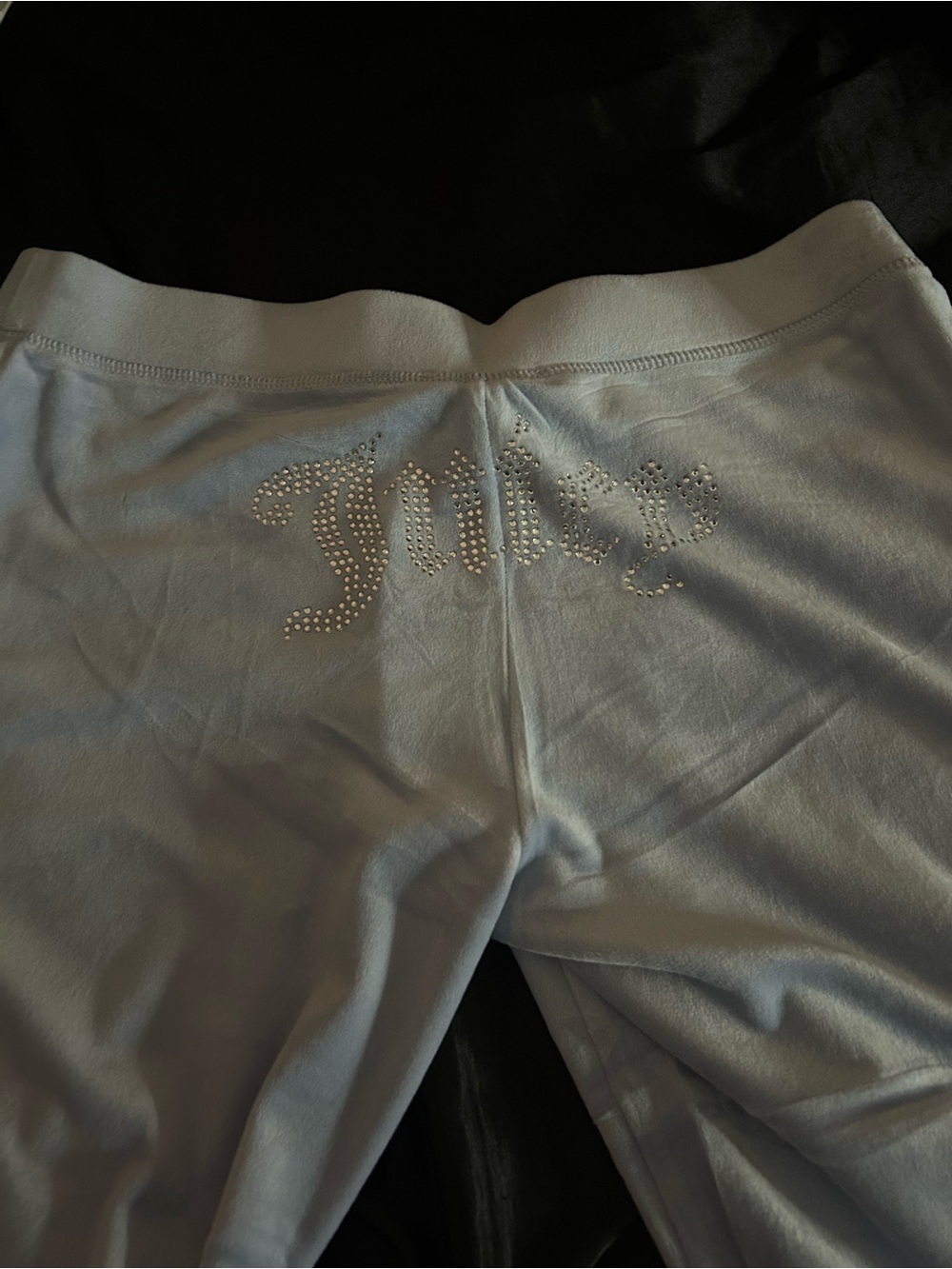 Juicy Couture Light Blue Rhinestone Logo Track Pants